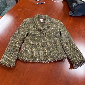 J. Jill Wool Tweed Blazer Jacket sz 6 EUC